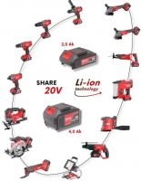 FESTA 28030 AKU bezuhlíková úhlová bruska SHARE20V, 20V, 125 MM