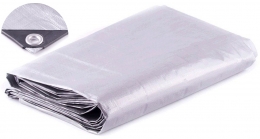 Krycí plachta s oky Šedá 3 x 4 m, 130g